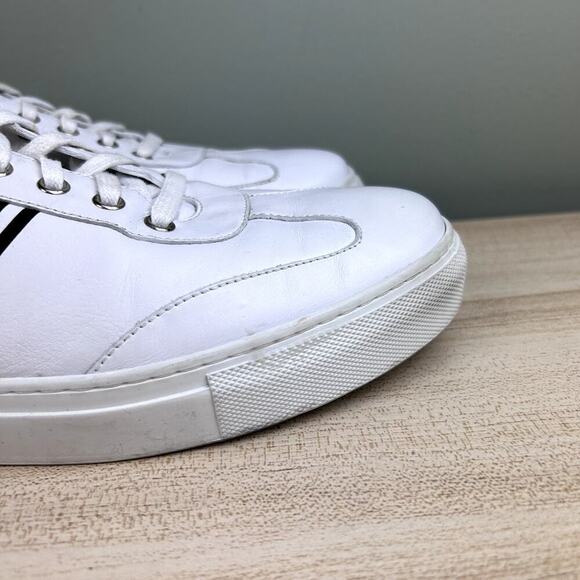 Ralph Lauren Purple Label Savir Calfskin Trainer White Leather Sneaker sz 11.5 - Picture 9 of 15